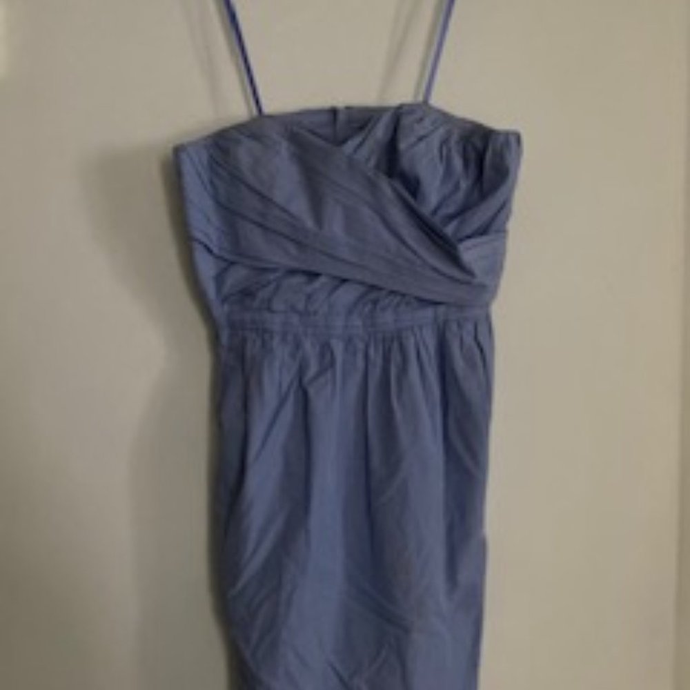 J. Crew Strapless Blue Chambray Dress